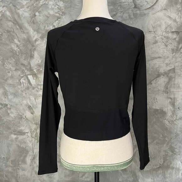 Lululemon Running Shirt Womens 2 Thumbholes Long Sleeve Black Classic Fit - Picture 3 of 5